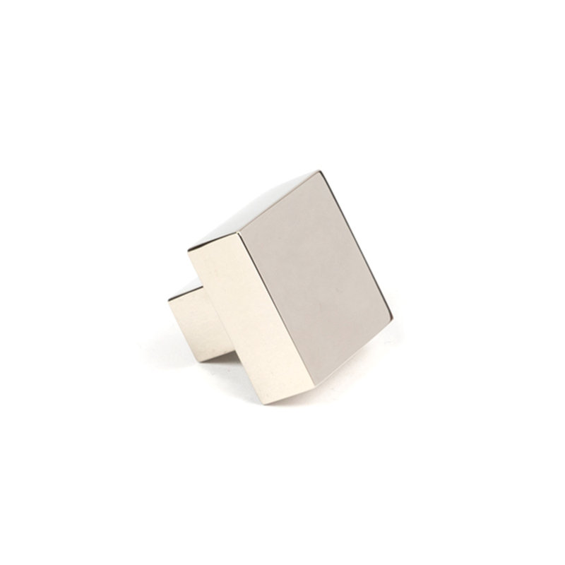 Square Knob, 3 cm, Polished Nickel