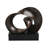 Tabletop Décor, Abstract Loop Sculpture, Plinth Base Bronze Black,11 Inch