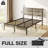 Hana Bed Frame with Headboard &  LED Lights, Metal Slat Bed with Charging Station-45304186-45304187