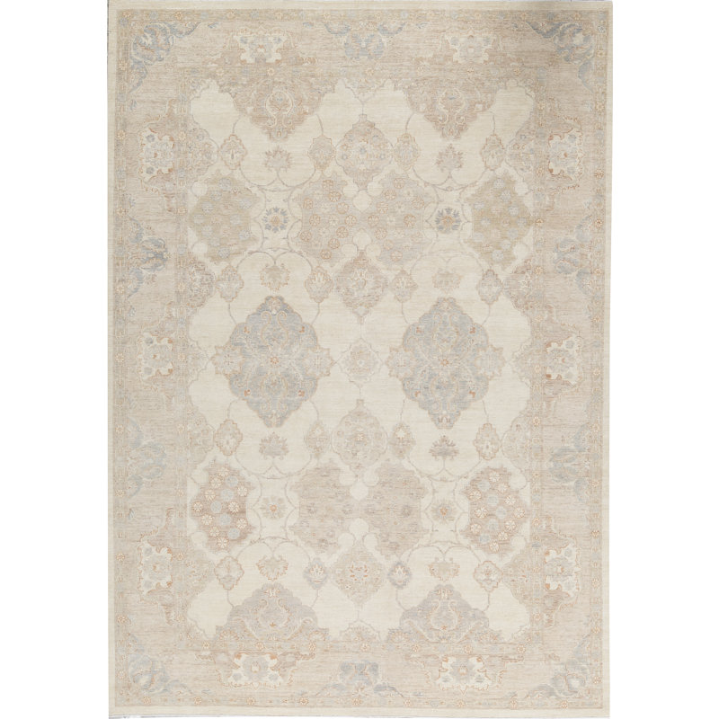 Hand-Knotted High-Quality Beige Area Rug