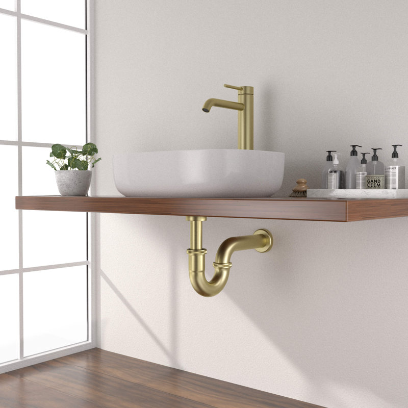 Kibi Decorative P-trap, Brushed Gold