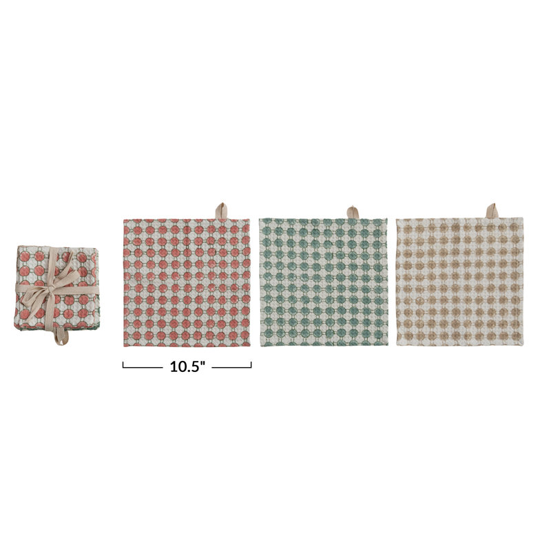 Trio de chiffons en coton Waffle Weave