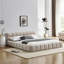 Structure de lit tapissier grand format en chenille avec tissu épais, aucun sommier nécessaire, design moderne robuste et élégant