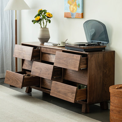 Mortise And Tenon Inclined Drawer Buffet Table