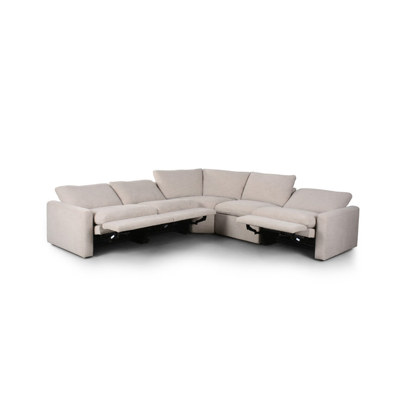 Tillery 5 - Piece Upholstered Sectional, Laken Stone Performance Weave