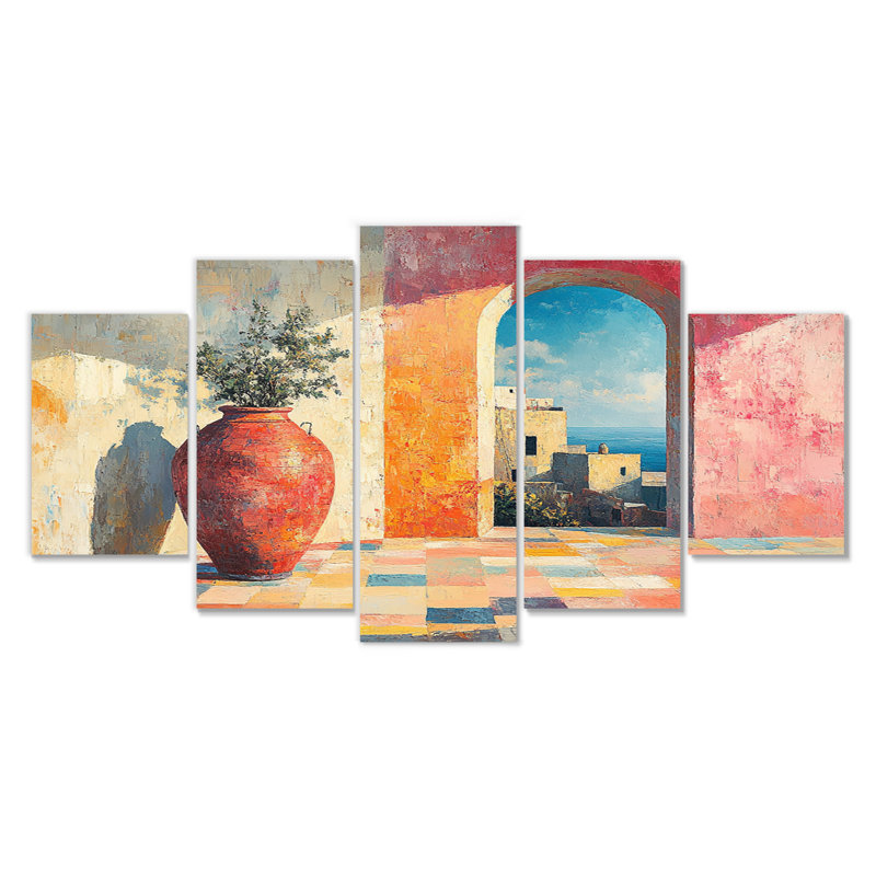 Rose Boho Pottery Sunrise Kiln - ensemble d'art mural Boho Pottery