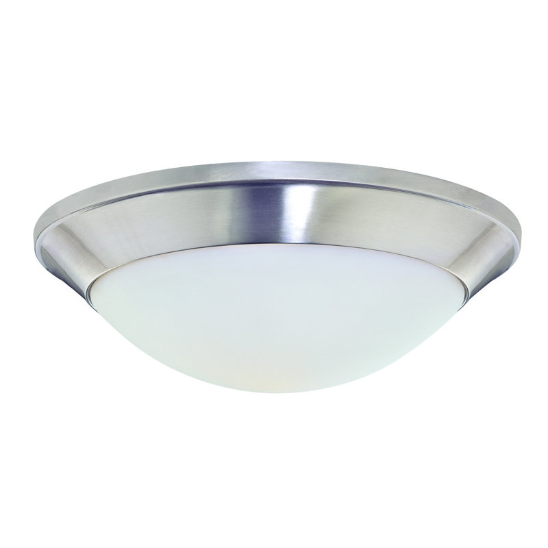 Plafonnier encastré simple en forme de bol 11,75 po Broomhedge, Nickel satiné, H 3,75 po x l 11,75 po