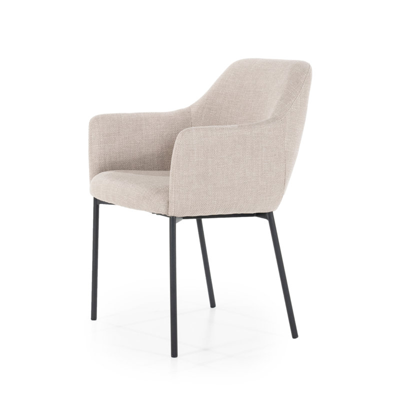 Upholstered Arm Chair, Light Brown
