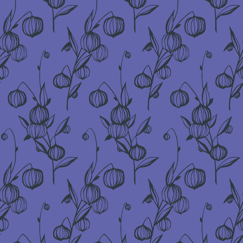 Floral Wallpaper Roll, Purple