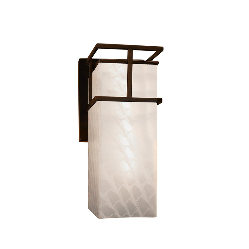 Wall Light, 14.75'' H X 6.5'' W X 7.25'' D, Brushed Nickel, Opal
