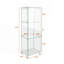 Armoire décorative, vitrine moderne en verre avec lumières à DEL, bibliothèque en verre trempé avec 3 tablettes-349379394-352505390