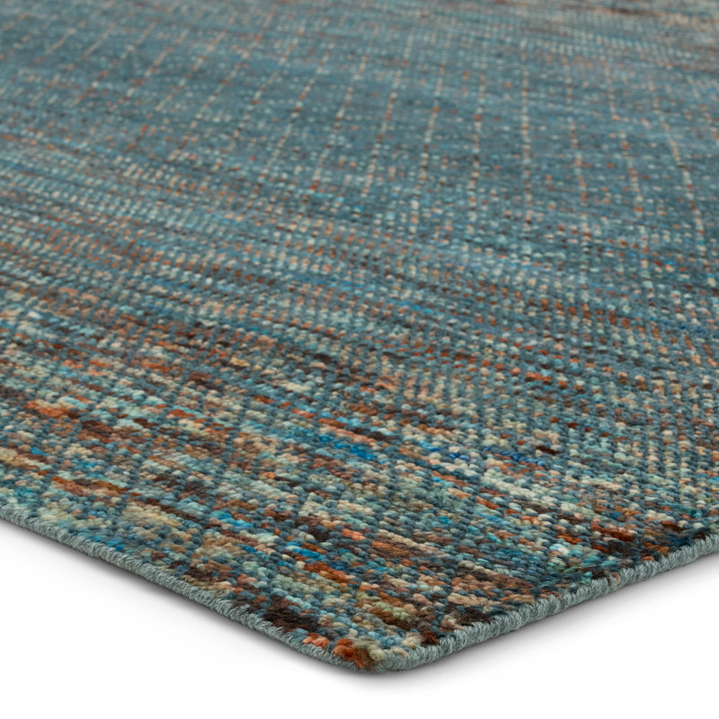 Jaipur Living Aissa HRM01 Handknotted Solid Blue and Multicolor Area Rug (9'x12'), Rectangle 6' x 9'