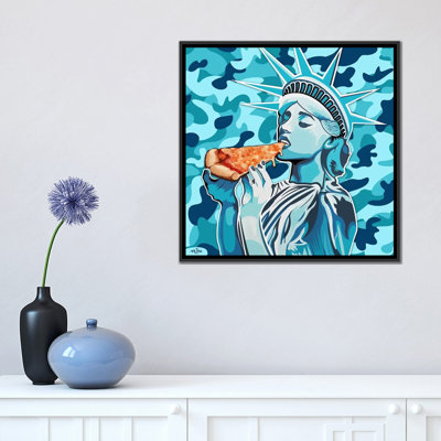 Liberty pizza-imprimé carré bleu