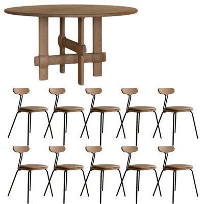 Ensemble de table à manger moderne et simple en bois massif
