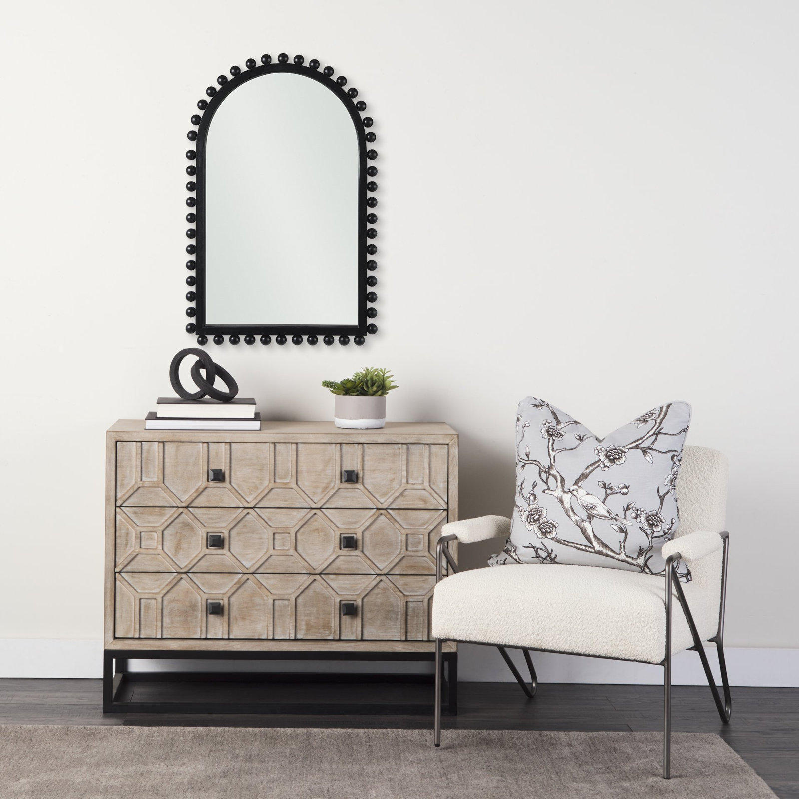 Waltham 23" Accent Mirror, Black