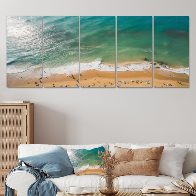 Ensemble d'art mural 5 pièces Coastal Waves, H 32 po x l 80 po