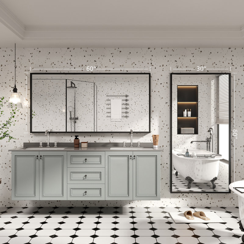 Miroir de salle de bain mural, 60 po x 30 po
