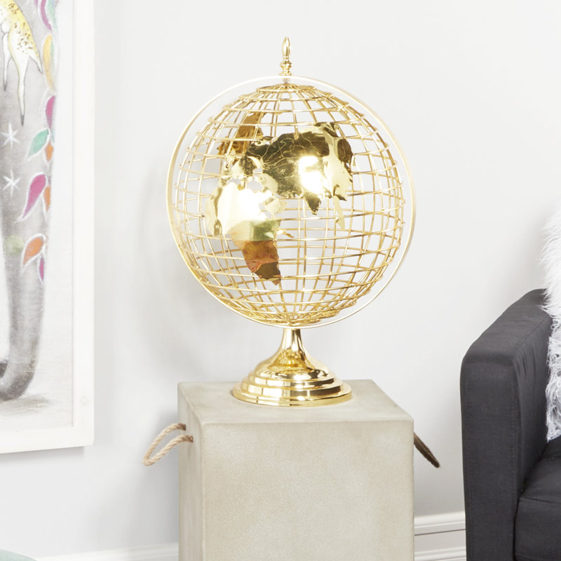 Globe terrestre pivotant en métal