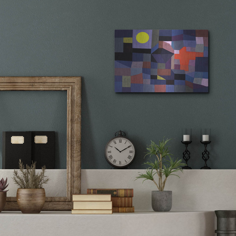 Ivy Bronx «Fire at Full Moon» par Paul Klee, art mural en métal, H 12 po x l 16 po