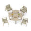 4 Seats 5 Pcs Grade-A Weathered Teak Wood Dining Set: 60" Sema Round Table And 4 Sema Arm Chairs #11Se3504-1858857143