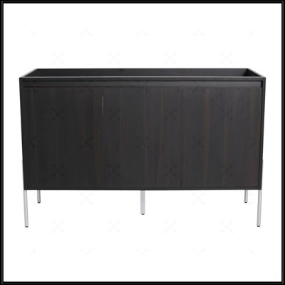 Meuble-lavabo autoportant de 48 pouces avec portes à fermeture en douceur et beaucoup de rangement, durable et facile à assembler
