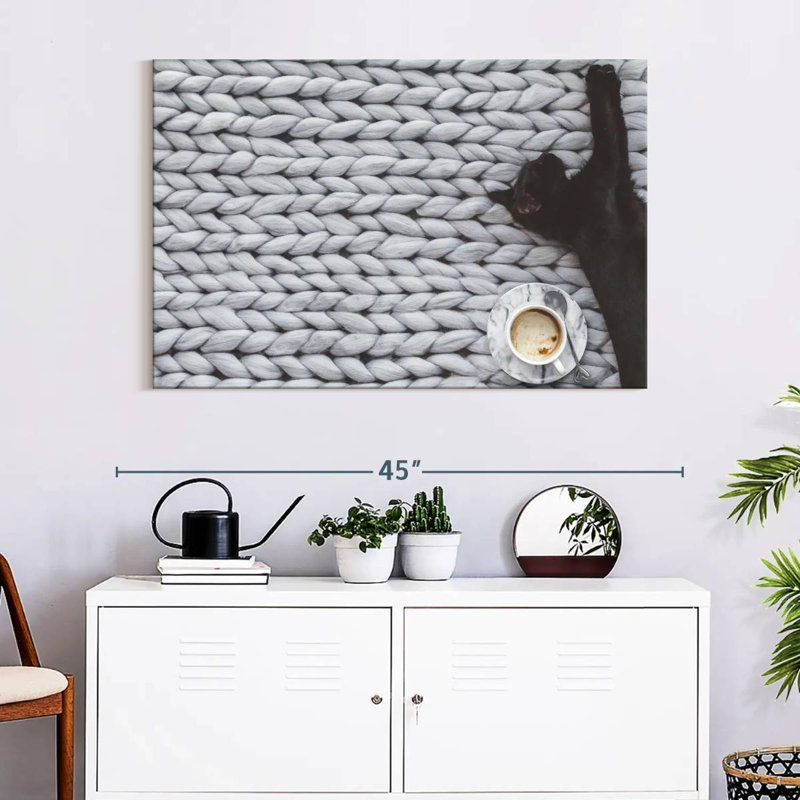 Lazy Black Cat, 26" H x 39" W