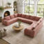 Canapé d'angle modulaire en forme de U, 9 places, 412 cm (161,9 pouces), chenille rose, comprimé sous vide, pour salon-1435480946