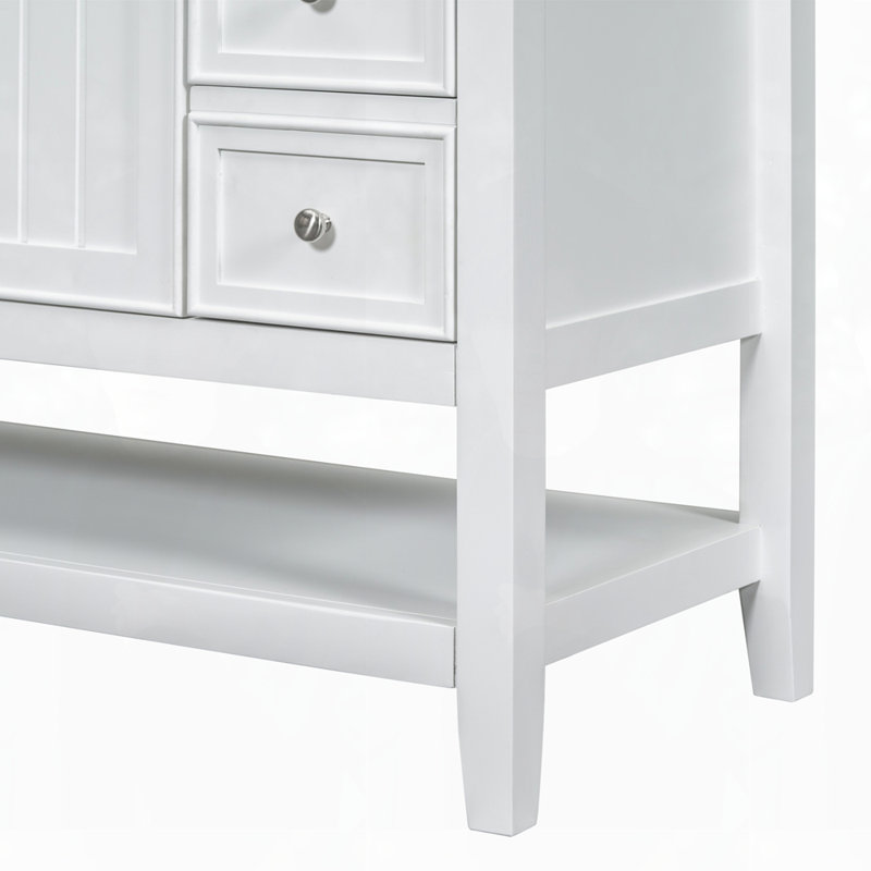 Meuble-lavabo en céramique 36 po, Blanc