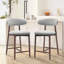 Upholstered Counter Stool with Solid Wood Frame-123848574