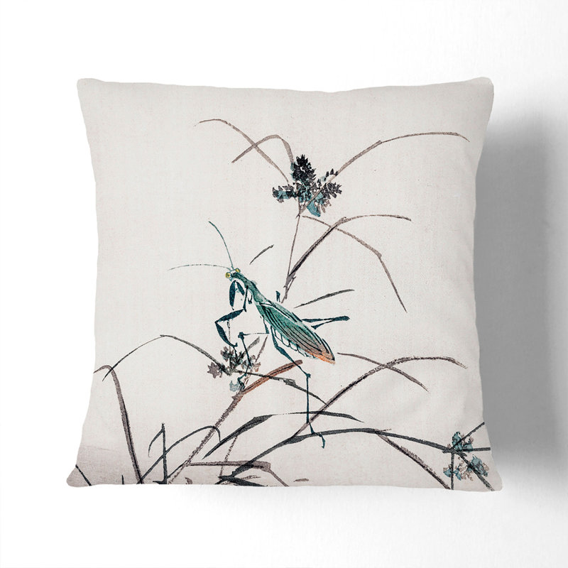 A Grasshopper Square Throw Cushion, 40 x 40 cm, Black