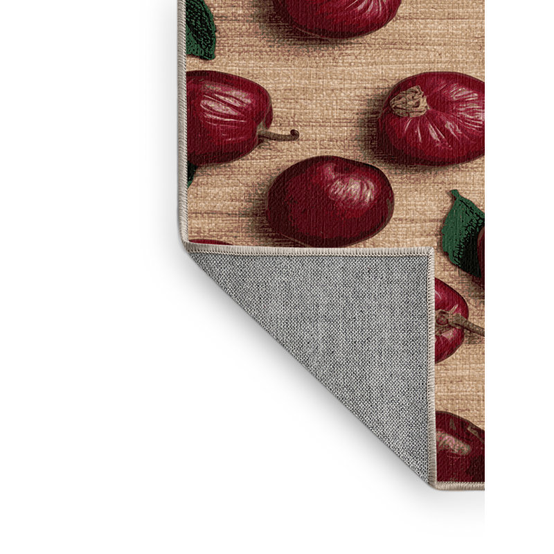 Washable Umeboshi Fruits Area Rug, Rectangle 5' x 7'
