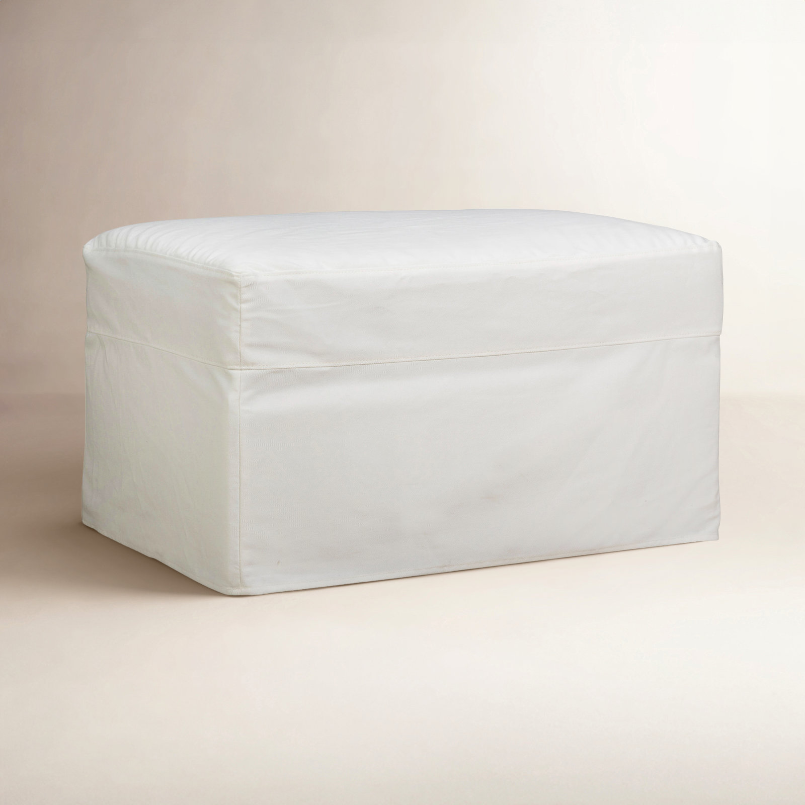 Savannah 41" Ottoman, Classic Bleach White Twill
