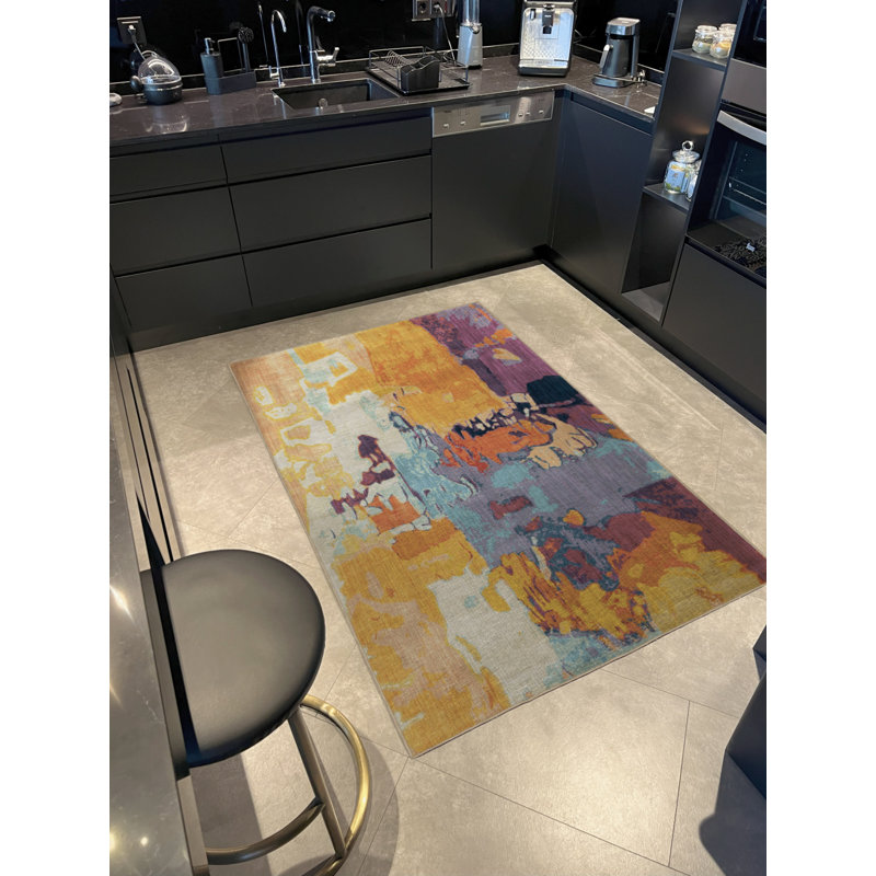 Billijo Abstract Indoor / Outdoor Rug, Rectangle 4'4" x 6'3"