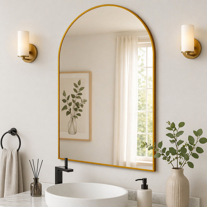 Miroir mural pour salle de bain, 20 x 30 po, Doré
