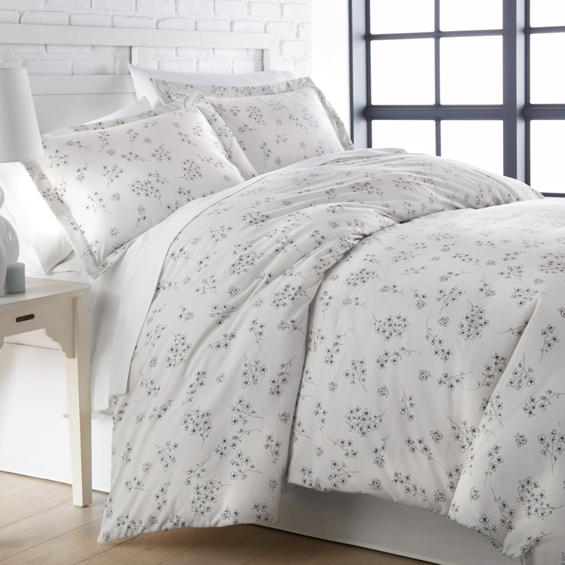 Sweet Florals Collection Florals Duvet Cover Set, Queen/Full Duvet Cover + 2 Shams, Blue