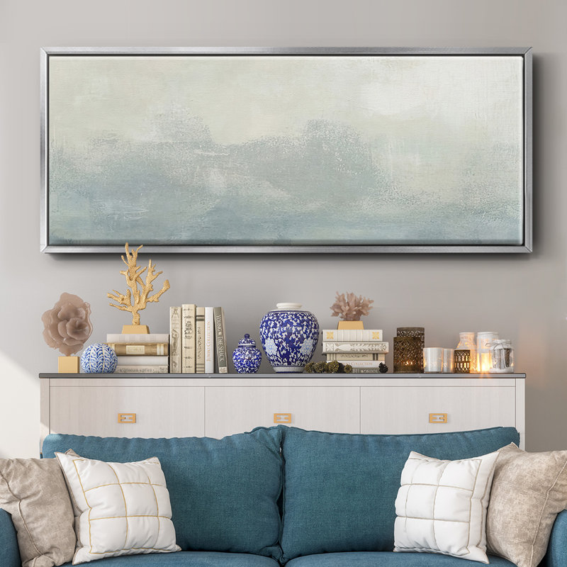 Tone Scape II - toile encadrée, Argent, H 8 po x l 20 po x P 1,5 po