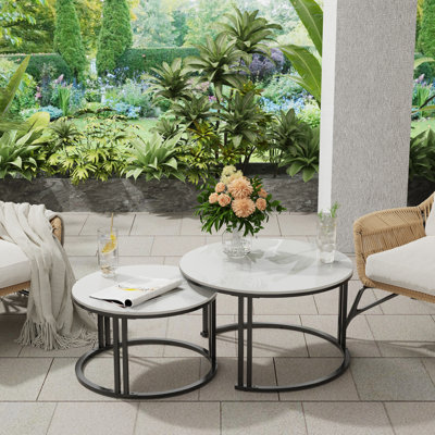 Jakesha Stone Top Nesting Coffee Table