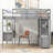Loft Bed with Built-in Desk with Two Drawers, and Storage Shelves and Drawers-542712032