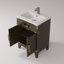 Meuble-lavabo simple en chêne brun 24 po X P 18 po D, dessus en acrylique et robinet-117980366