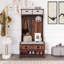 Arbre d'entrée avec 6 crochets et couvercle à charnières, portemanteau, banc d'entrée-114201677