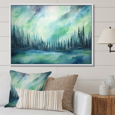 «Northern Lights Scenery Minimalisme II», reproduction sur toile