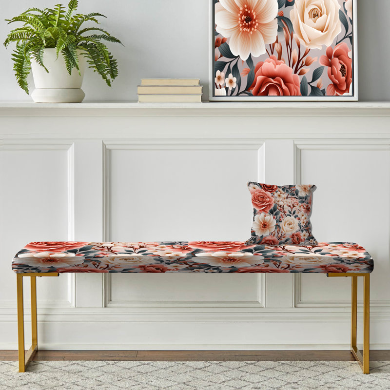 Banc rembourré or, Beige Watercolor