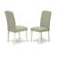 L'ensemble 5 pièces de table et chaises de cuisine comprend une table de salle à manger ronde avec Dropleaf et 4 chaises rembourrées en tissu de lin Shitake foncé, 42 x 42 pouces, blanc lin-1238114374-1238114378-1278237286