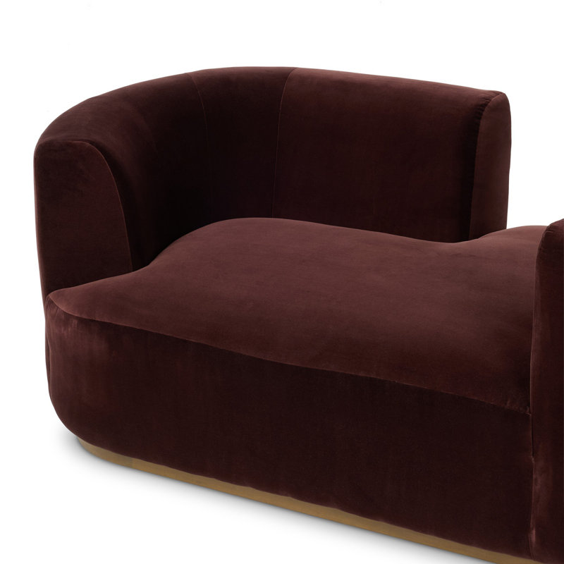 Deandra Velvet Chaise Lounge, Surrey Plum