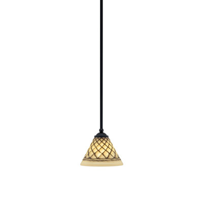 Mini-luminaire suspendu suspendu Zilo, fini granit foncé avec verre de 7 po