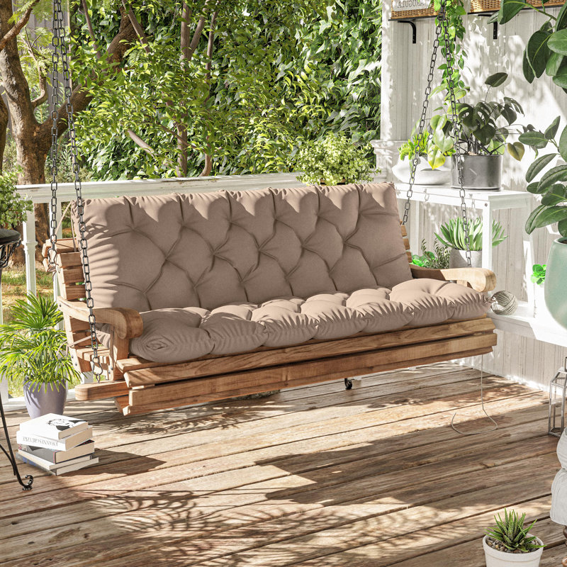 Wynee Porch Swing Cushion 5" Outdoor Bench Cushion, Only Cushion, Sand, 40" W x 20" D