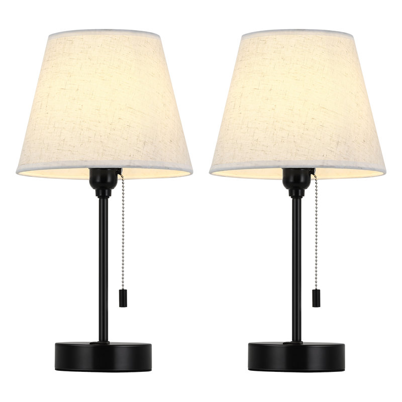 Modern LampBedside Table Lamp with USB Ports Set of 2