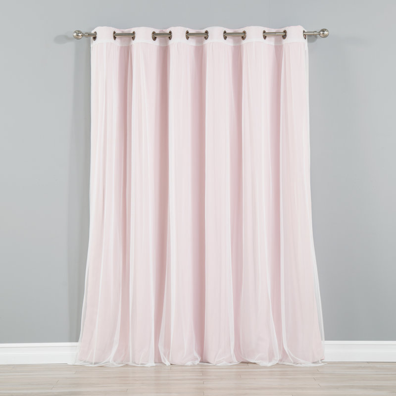 Rideau transparent occultant et isolant Granados, Rose clair, l 80 po x L 84 po