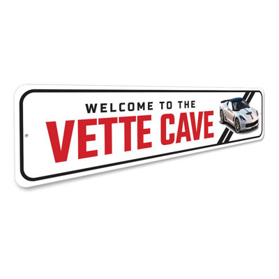 Enseigne en aluminium Vette Cave Chevy Corvette
