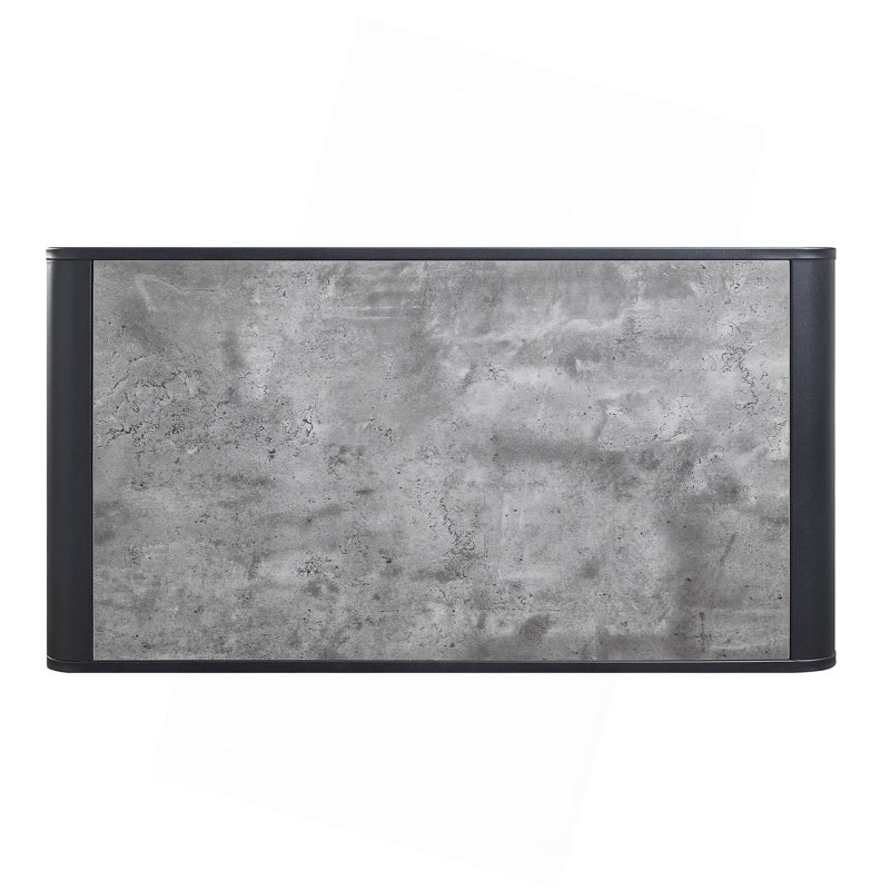 Table basse moderne moderne au design noir avec cadre en métal gris